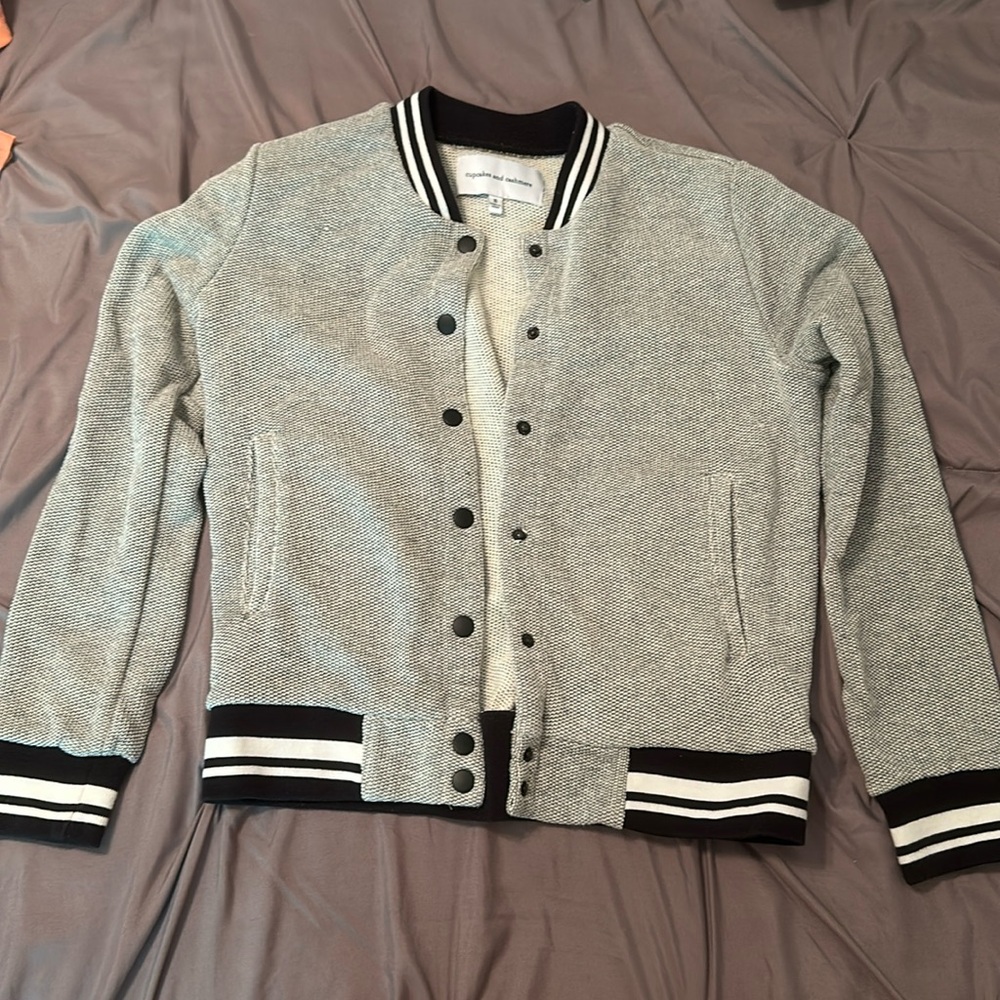 Cupcakes and Cashmere tweed bomber jacket- size S